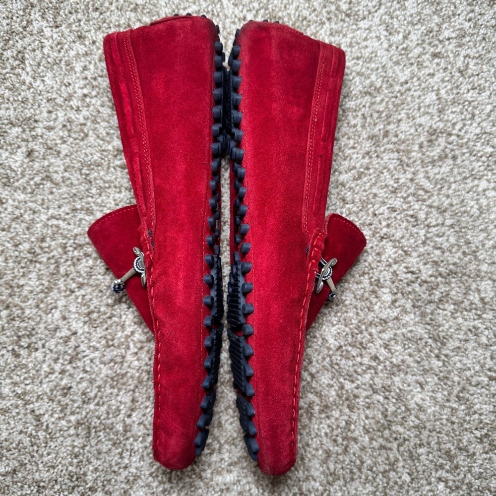 Aldo‎ Mens Red Suede Driving Loafers Anchor Bit Slip On Shoes Size 10 US 43 EUR - Picture 8 of 12